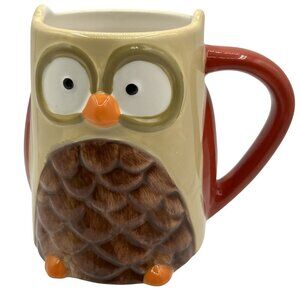 Owl Ceramic Coffee Mug 3D Large Collectable Funny Cocoa Tea Cup By Tag Artsy